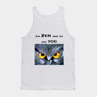 Funny Angry  Owl Cartoon Style Tank Top